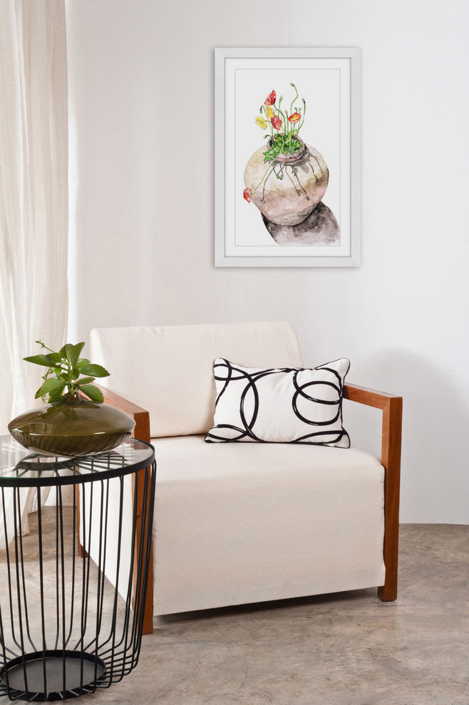 "Potted Poppies" Framed Print by Rachel Byler