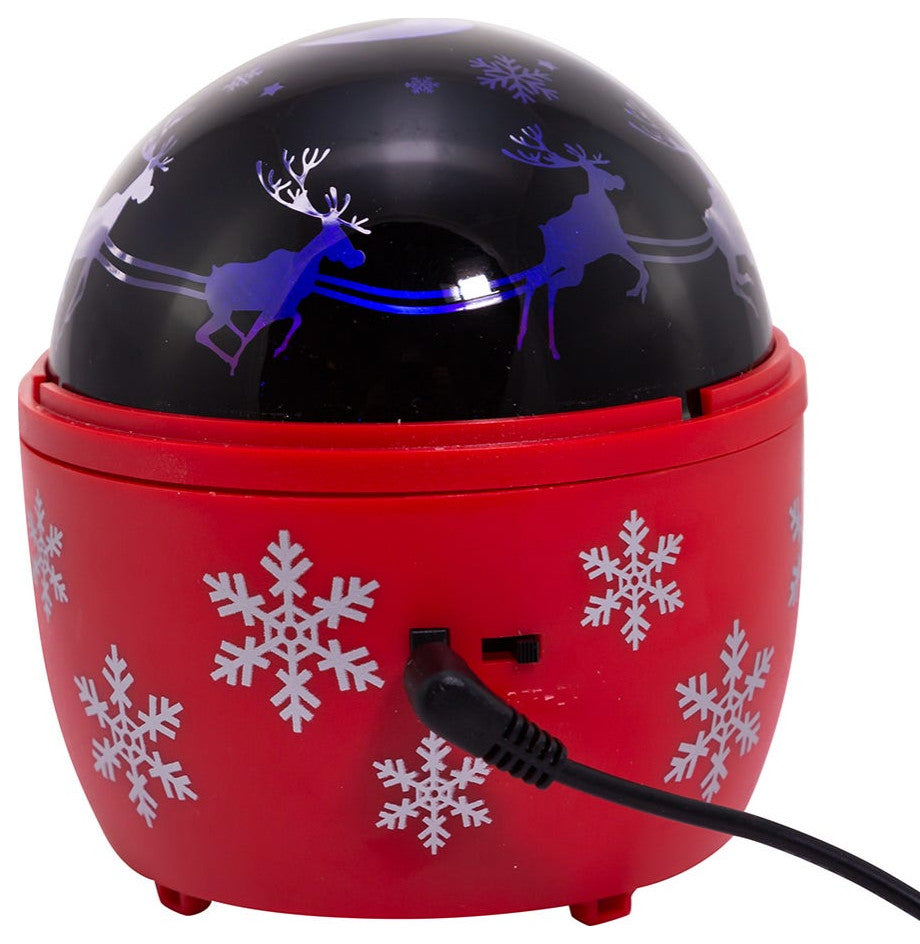 5" Battery-Operated USB Night Light Projector, Red Base
