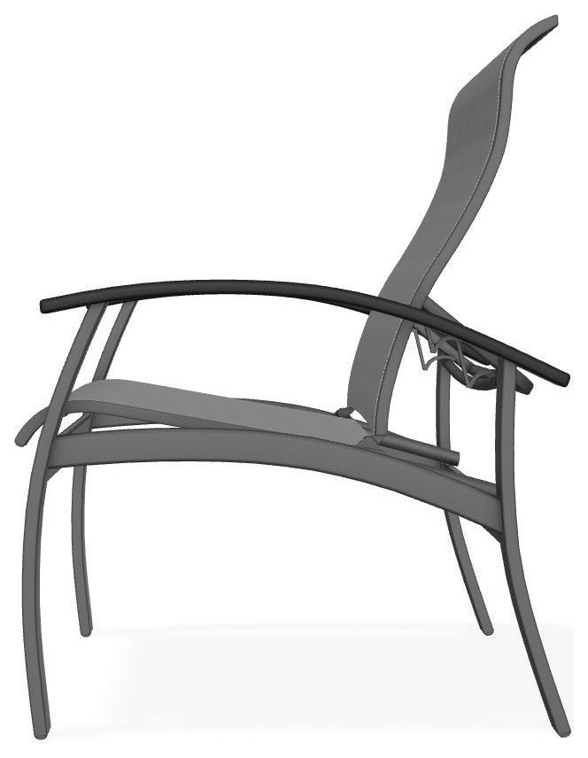 Belle Isle Sling Adjustable Outdoor Dining Chair, Titanium/Graphite