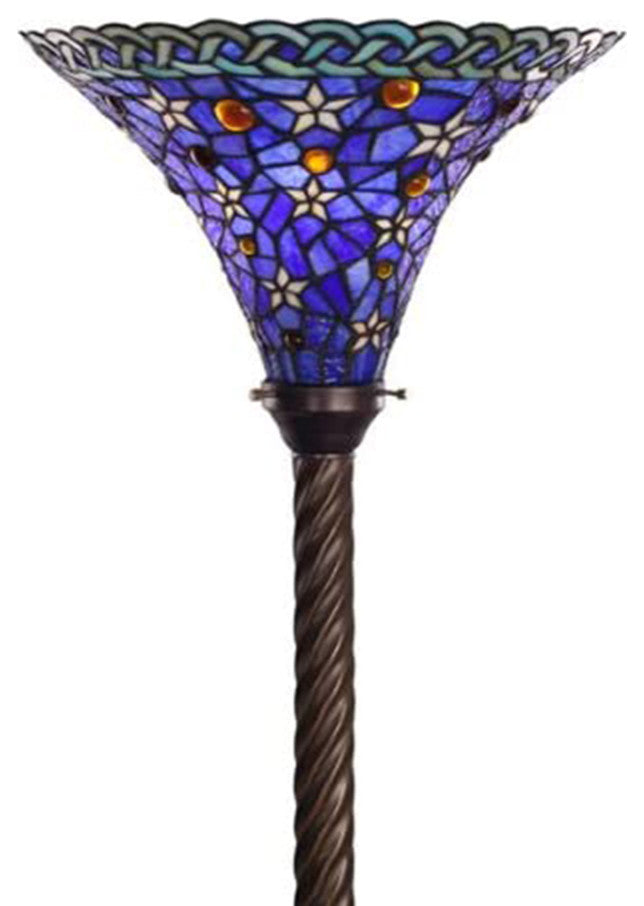 HomeRoots Tiffany-style Blue Star Torchiere