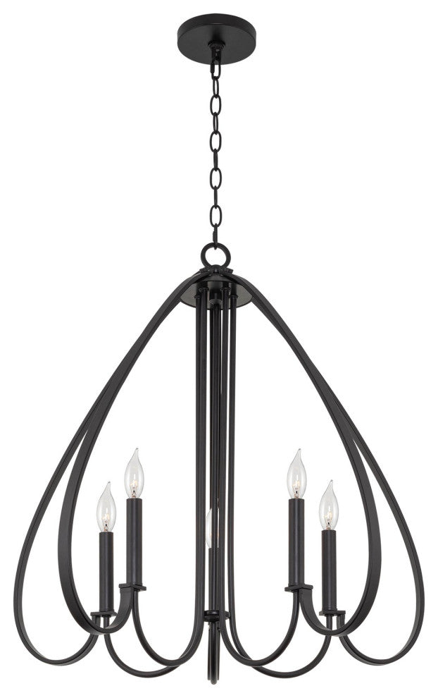 Kira Home Yarbrough 27" Farmhouse Pendant Chandelier, Delicate Curved Pendant