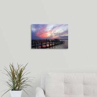Dockside Sunset 4 Wrapped Canvas Art Print, 18"x12"x1.5"