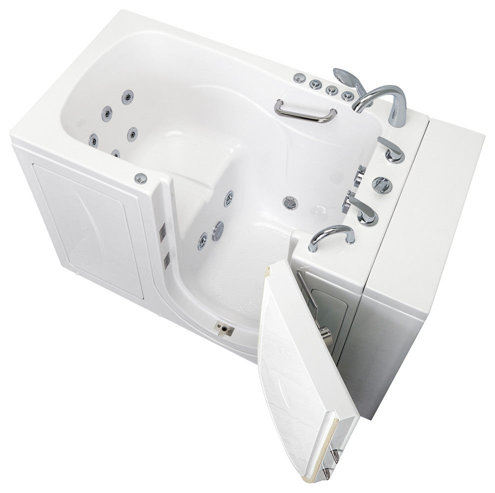 Ella Monaco 32"x52" Acrylic Walk-In-Bathtub, Outswing Door, 5 Piece Faucet