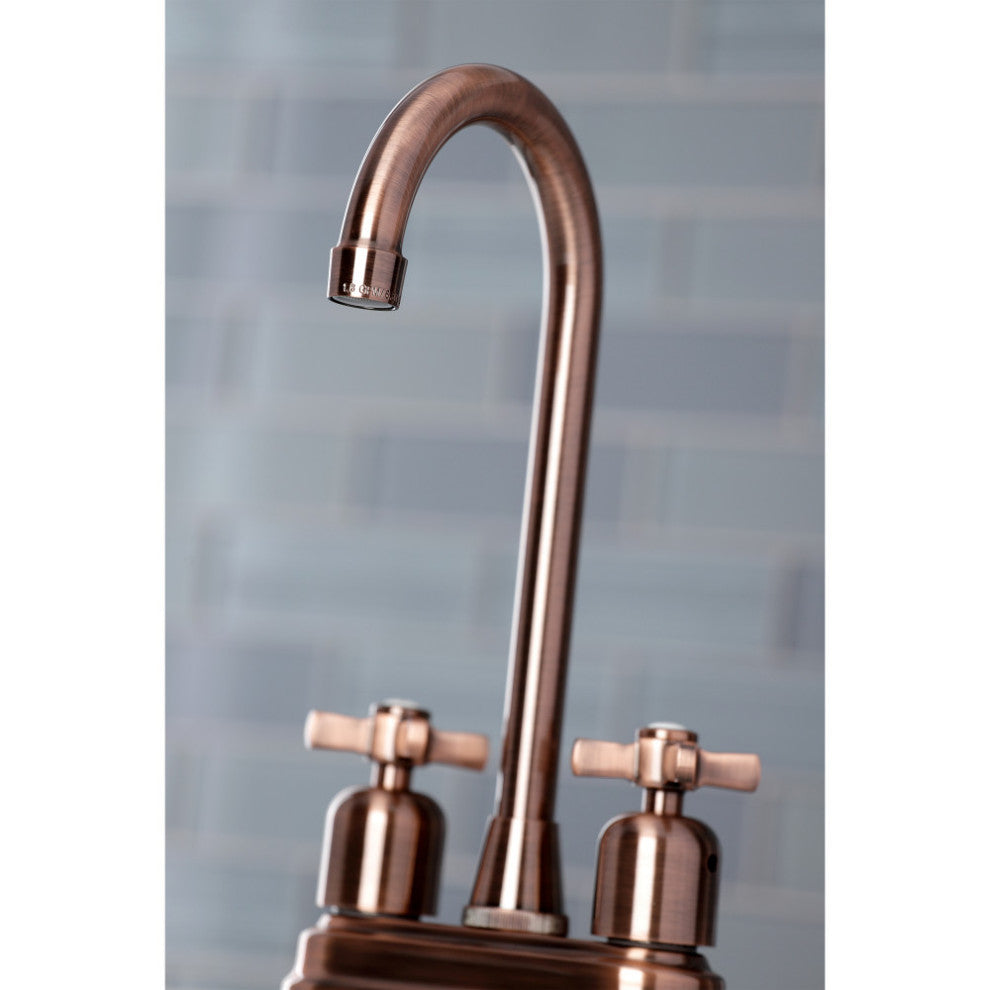 Kingston Brass KB849ZXAC Millennium Bar Faucet, Antique Copper
