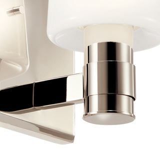 Adani 8.5" 1 Light Wall Sconce With Opal Glass, Polished Nickel
