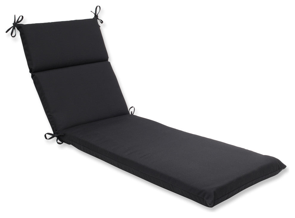 Fortress Canvas Chaise Lounge Cushion, Black