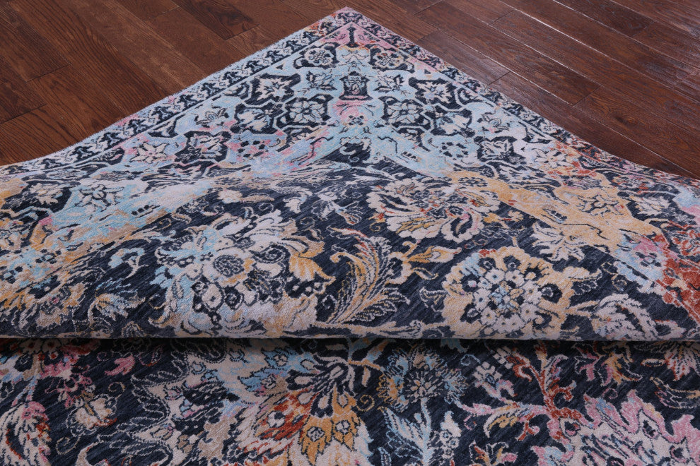 Wool & Silk Persian Hand Knotted Rug 7' 11" X 9' 9" - Q15554