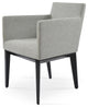 Harput Wood Chair, Solid Beech Wenge Base, Silver Camira Wool