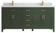Cambridge 72 Double Sink Bath Vanity in Pewter Green 2" Empira Quartz