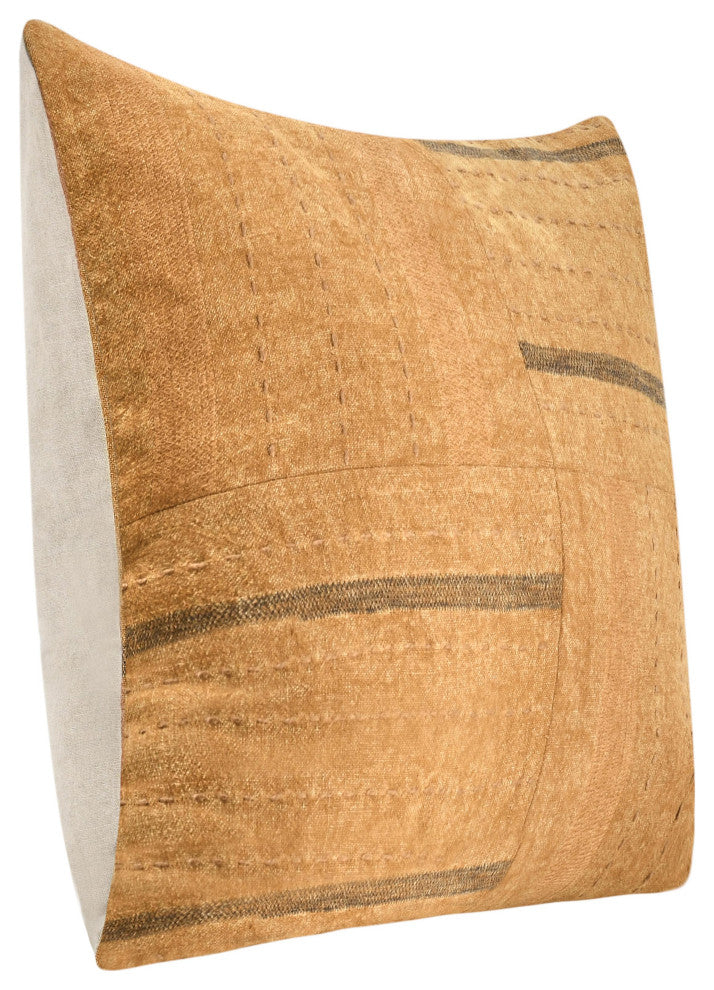 Origin Belgian Linen Blend Throw Pillow by Kosas Home, Chestnut Brown, 22x22