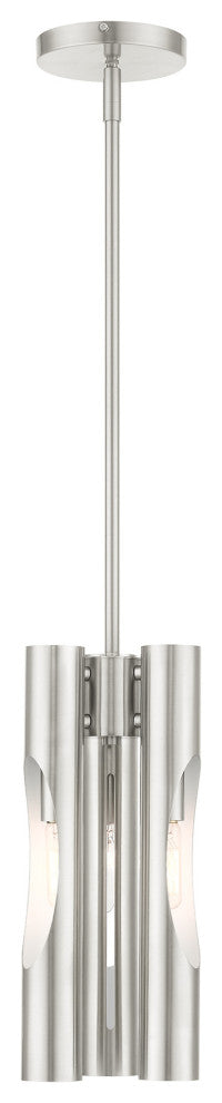 Brushed Nickel Contemporary, Industrial, Urban, Sleek Pendant Chandelier
