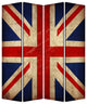 84 X 84 Multi Color Wood Canvas Union Jack  Screen