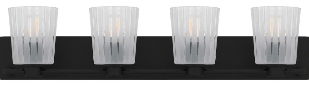 Quoizel RAY8632 Gray 4 Light 32"W Vanity Light - Matte Black