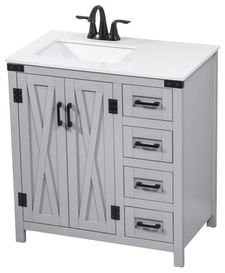 Home Living 19" Farmhouse Grey-Light Bathroom Vanity