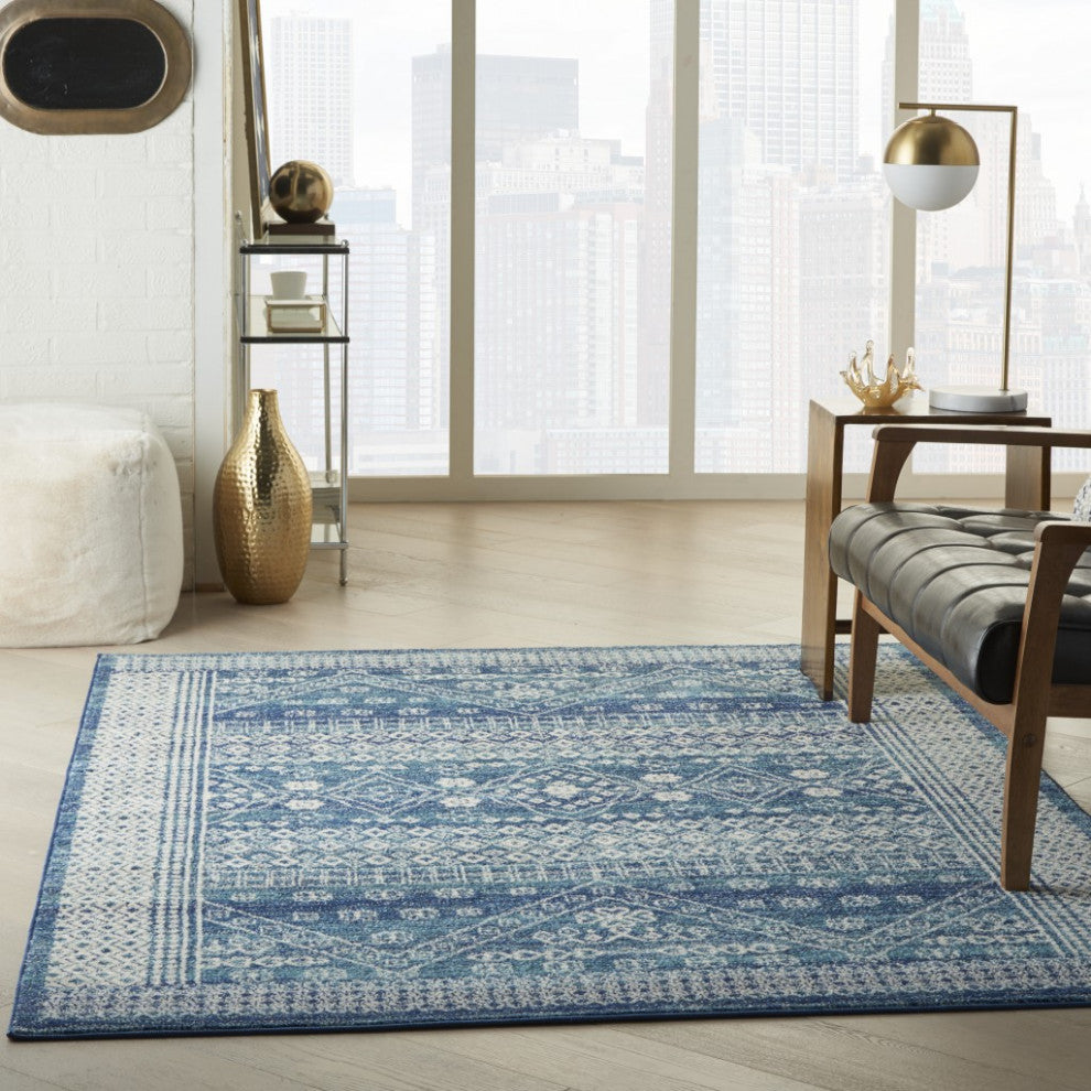 5'' X 7'' Navy Blue Power Loom Area Rug