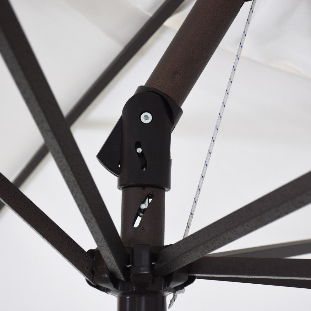 9' Bronze Auto-tilt Crank Lift Aluminum Umbrella, Olefin, Royal Blue