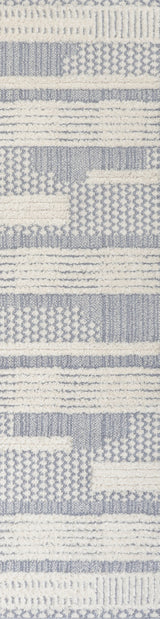 Kerstin Geometric High-Low Cream/Gray 2'x8' Runner Rug