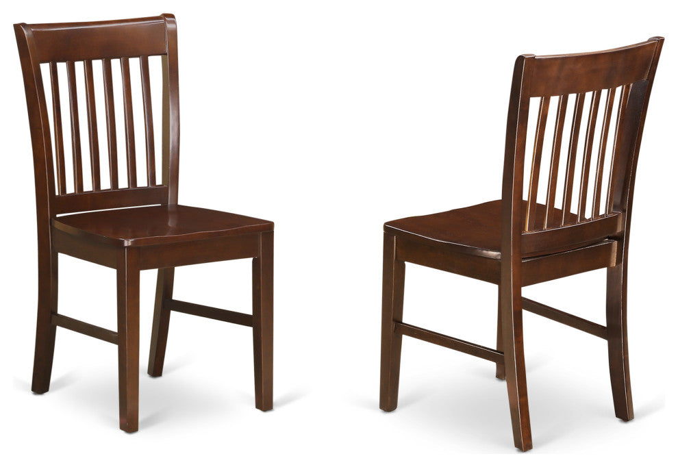 5 Pc Dining Set, Table, 4 Mahogany Wooden Chairs Button Tufted, Mahogany