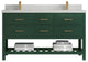 Parker 60 Double Sink Bathroom Vanity in Lafayette Green  2" Carrara Quartz