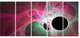 Pink Fractal Angel Wings, Abstract Wall Art Canvas, 60"x28", 5 Panels