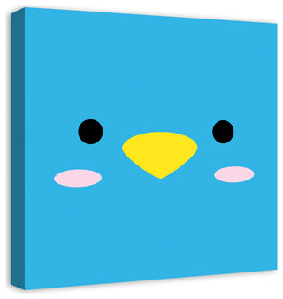 Blue Bird Face 20x20 Canvas Wall Art