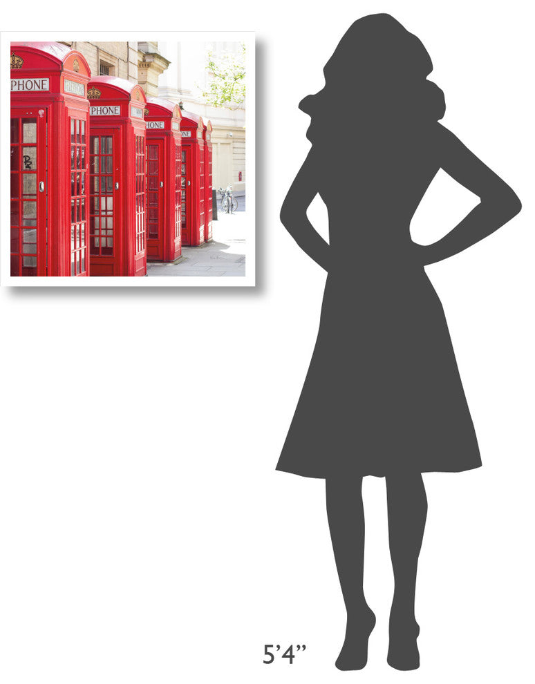 "Covent Garden Phone Boxes" Digital Paper Print by Keri Bevan, 26"x26"
