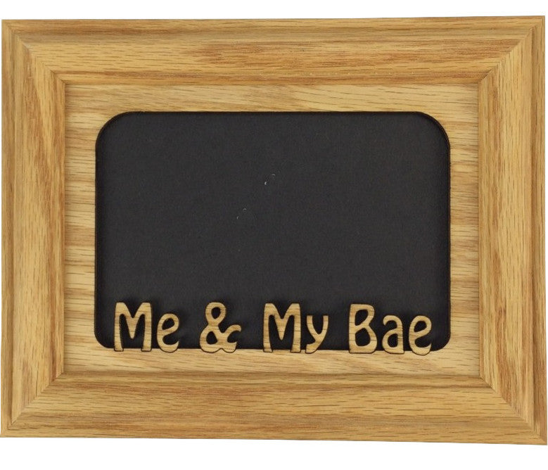 Me and My Bae Oak Picture Frame and Oak Matte, Horizontal, 5"x7"