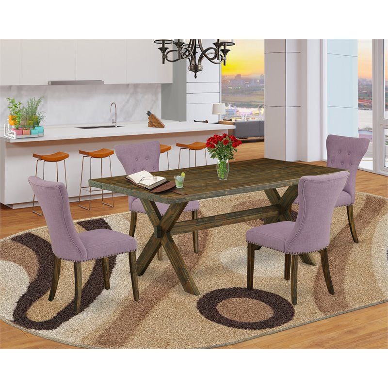 5-Piece Dinette Set, 4 Chairs and Table With Jacobean Table Top, Jacobean