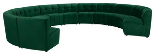 Limitless Velvet Upholstered 12-Piece Modular Sectional, Green