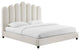 Celine Cream Velvet Bed in King - Cream