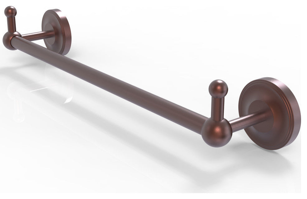 Prestige Regal 18" Towel Bar with Integrated Hooks, Antique Copper