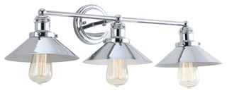 June Metal Shade Sconce, Chrome, 3-Light