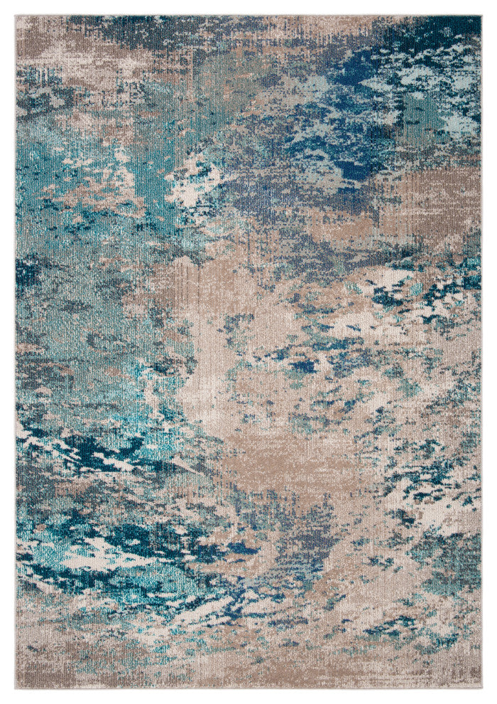 Safavieh Madison Mad440M Organic and Abstract Rug, Blue and Gray, 2'2"x22'0" Runner