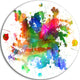 Splashes Of Colors, Abstract Oil Painting Round Metal Wall Art, 11"