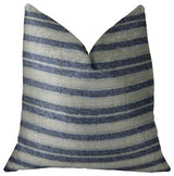 Plutus Stone Manor Indigo Handmade Throw Pillow, (16" x 16")