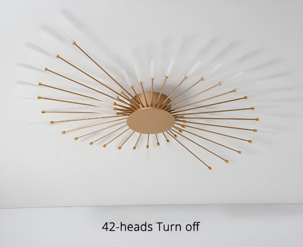 Yverdon-les-Bains | Creative Spiral LED Ceiling Light, Gold, 28 Heads