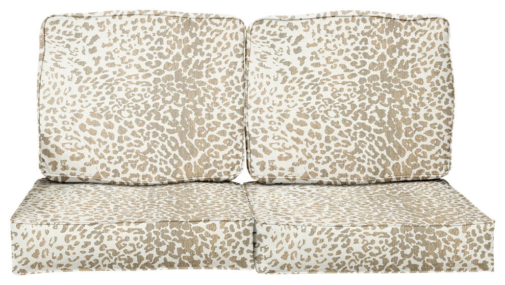 Sunbrella Outdoor Loveseat Cushion Set, Instinct Dune, 23.5"Wx23"Dx5"H