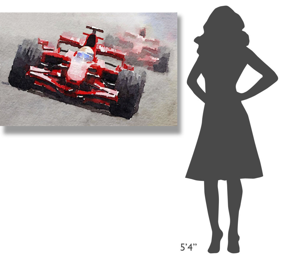"Ferrari F1 Race Watercolor" Fine Art Print