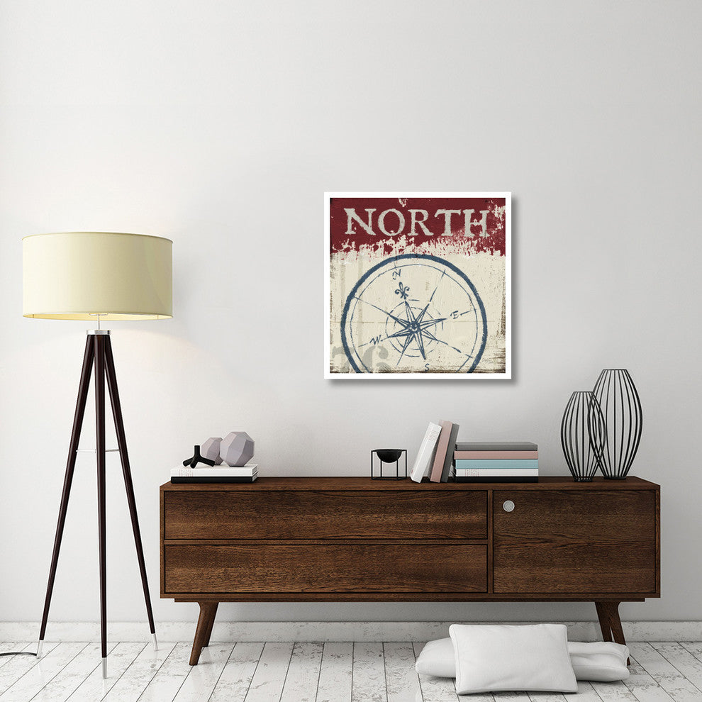 "Nautical I Red" Digital Paper Print by Wellington Studio, 32"x32"