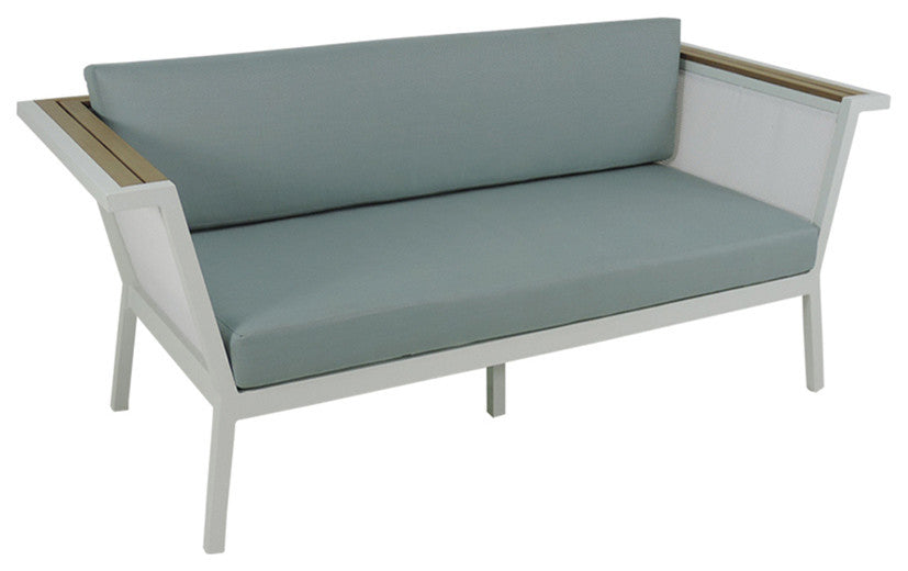 Riviera Geo Loveseat With Sunbrella Fabric, Canvas Black