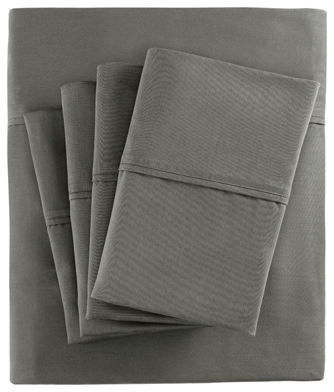 Madison Park 800 Thread Count Cotton-Blend Sateen 6-Piece Sheet Set, Grey