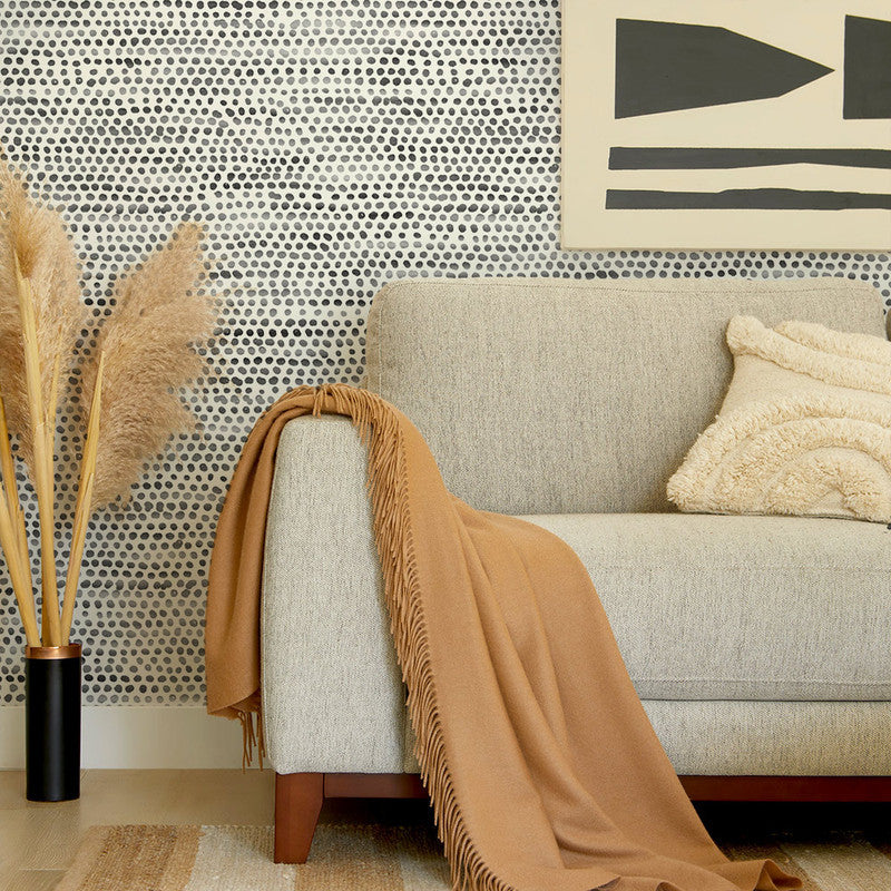 Moire Dots Peel and Stick Wallpaper Black and White Dots Samples