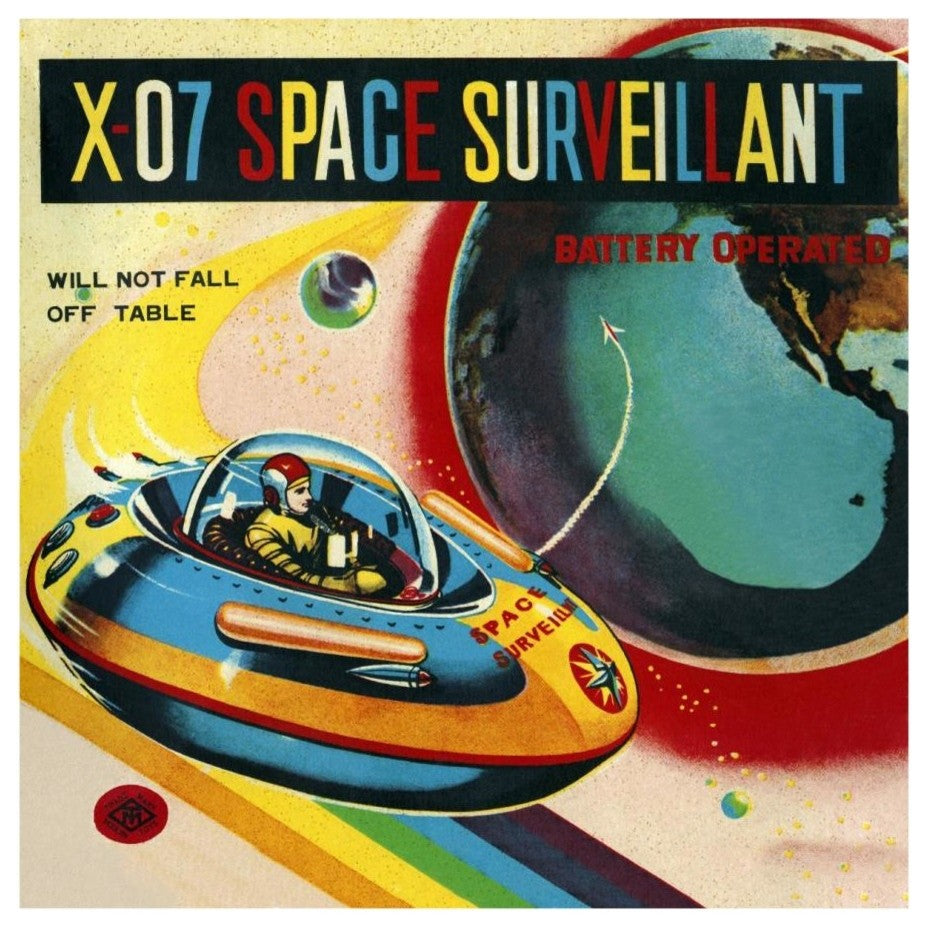 "X-07 Space Surveillant I" Digital Paper Print by Retrorocket 18x18