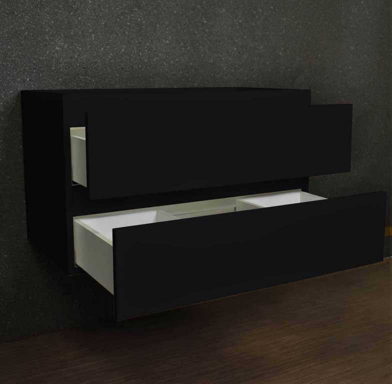 Salt 20Dx48" Floating Bathroom Vanity, Cabinet Only, Glossy Black