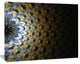 Symmetrical Gold Fractal Flower, Oversized Abstract Canvas Art Print, 60x40