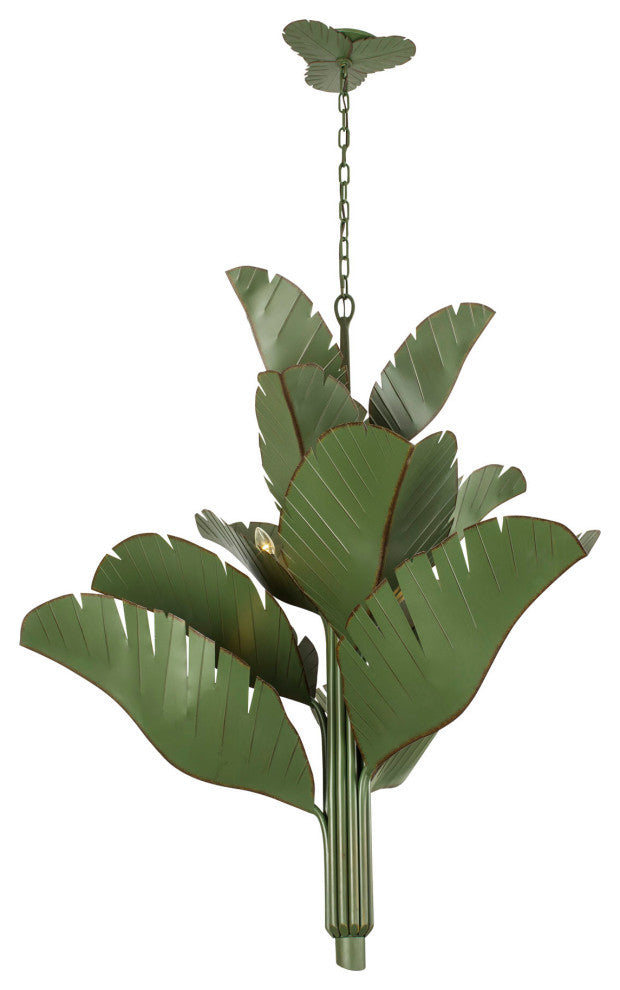 Banana Leaf 12-Lt  Chandelier - Banana Leaf