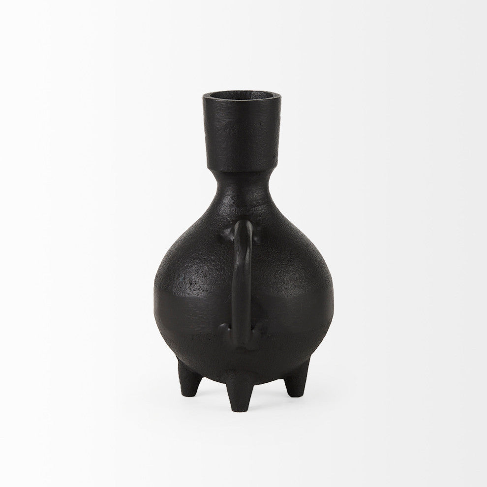 Cyrus 5.1Lx3.9Wx7.5H Black Spherical Vase With Flute Decorative Object
