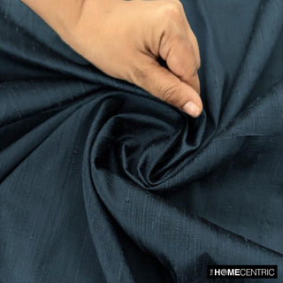 Midnight Blue Silk Dupioni Fabric By The Yard, 4 Yards For Curtain, Dress