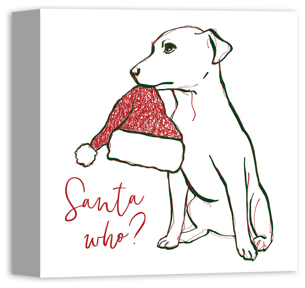 Santa Who Pup 12x12 Canvas Wall Art