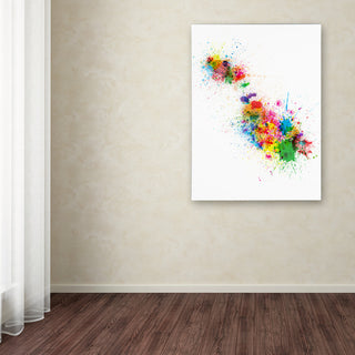 "Malta Map Paint Splashes" Canvas Art by Michael Tompsett